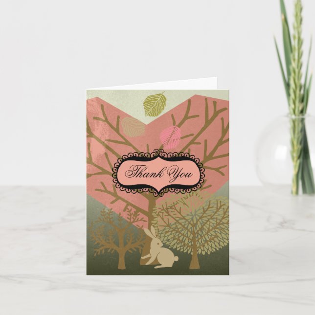 Kanin i magisk skog Tacksamhetskort Tack Kort (Framsida)