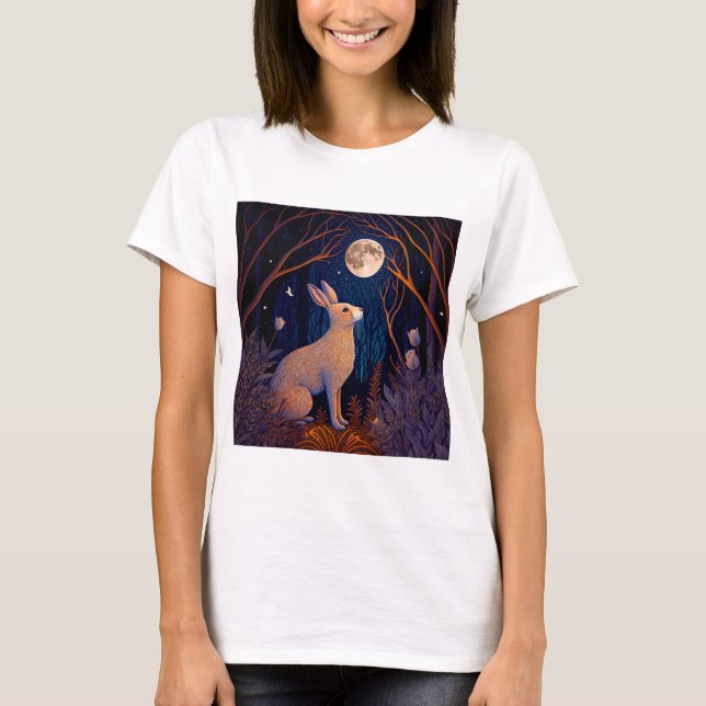 Kanin i Moonlight T Shirt (Framsida)