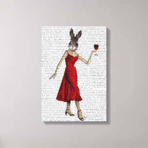 Kanin i Red Dress Canvastryck