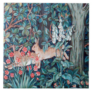 Kanin i skogen, William Morris Kakelplatta