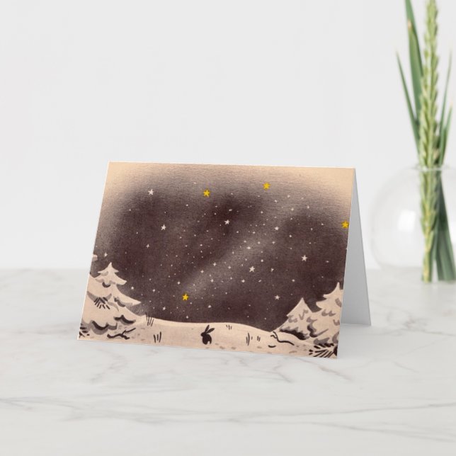 Kanin i snön: Perfekt för helgdagar! Helgkort (Framsida)