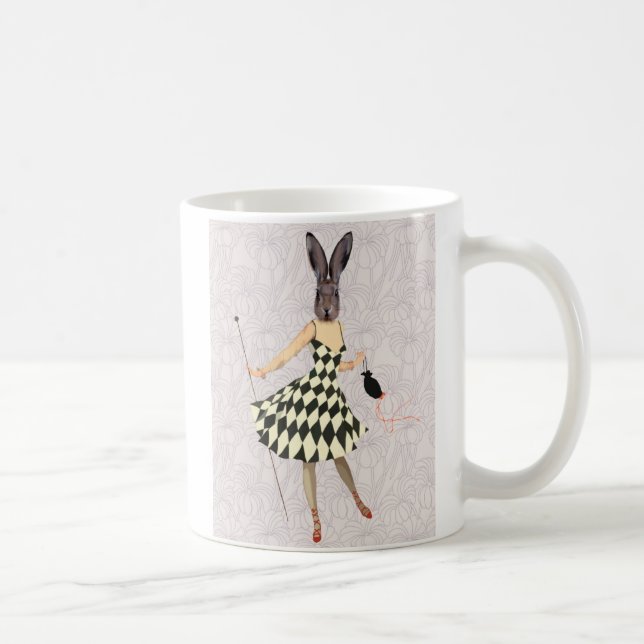 Kanin i svart blankt 2 kaffemugg (Höger)