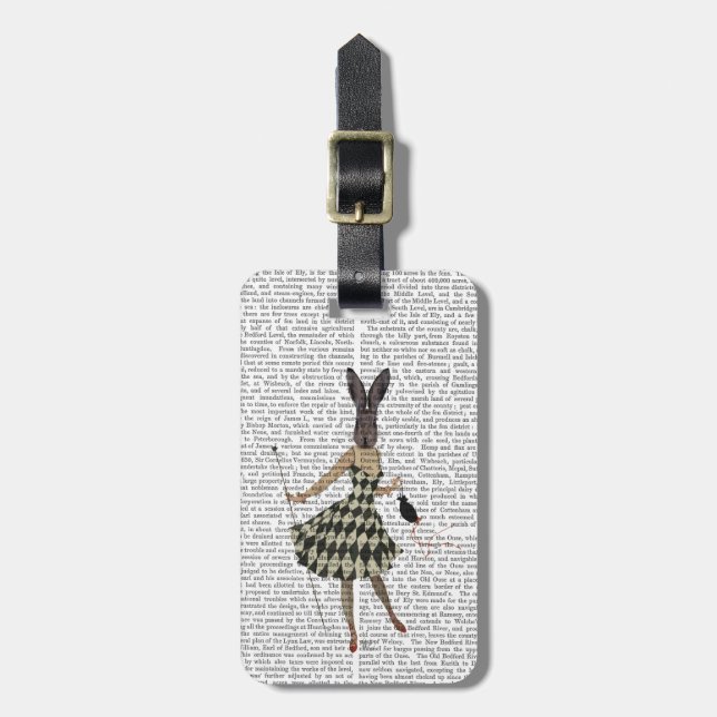 Kanin i svartvit press bagagebricka (Vertikal Framsida)