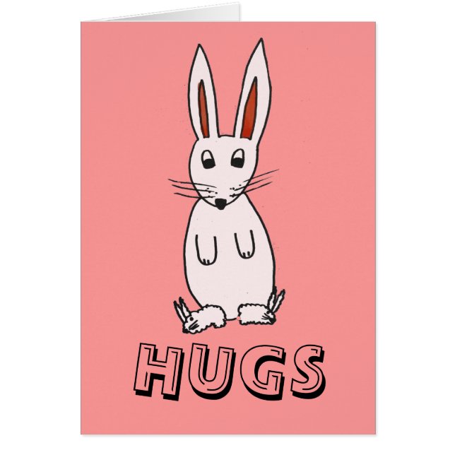 Kanin i tofflor hälsningskort (Framsidan)