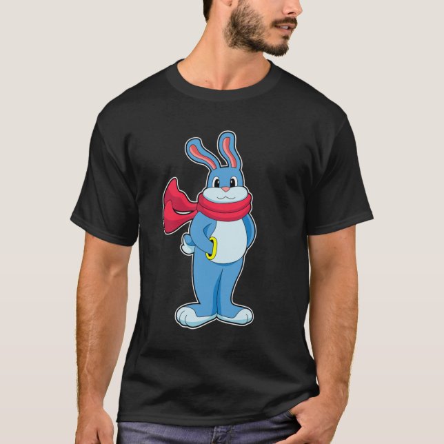 Kanin i vinter med Scarf T Shirt (Framsida)