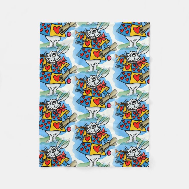 Kanin i Wonderland Fleecefilt (Framsidan)