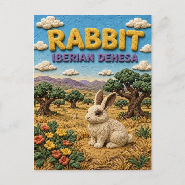 Kanin Iberisk Dehesa Modern KlayKoo Vykort (Framsida)
