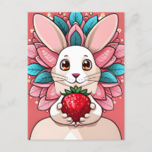 Kanin, Jordgubbe, Mandala, Postcrossing