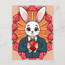 Kanin, jordgubbe, Mandala, postkorsning Vykort