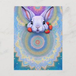 Kanin, jordgubbe, Mandala, postkorsning Vykort