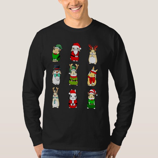 Kanin jul tomte hatt ren snö man rabbis  t shirt (Framsida)