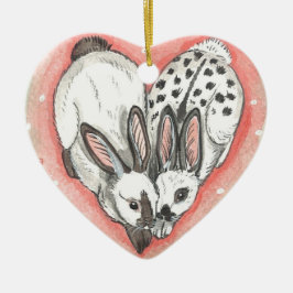 Kanin jul Valentine Ornament Memorial Rosa