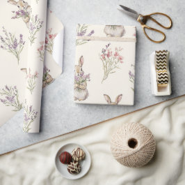Kanin Kaniner Blommor Födelsedag Presentpapper