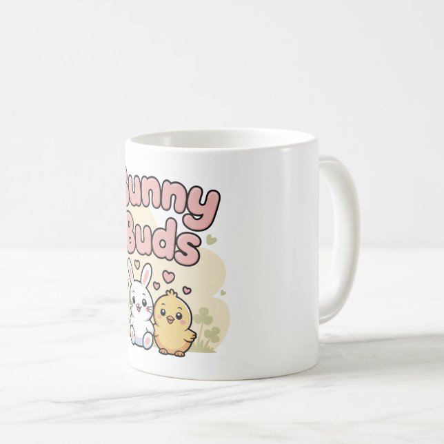 Kanin Knoppar Söt Pastell Vår Kaffemugg (Framsida höger)