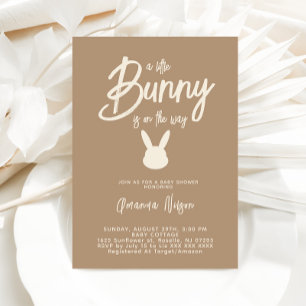 Kanin Könsneutrala Babyshower Inbjudningar