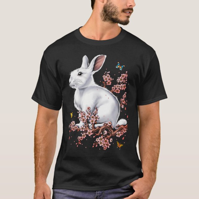 Kanin Körsbärsblomning T Shirt (Framsida)