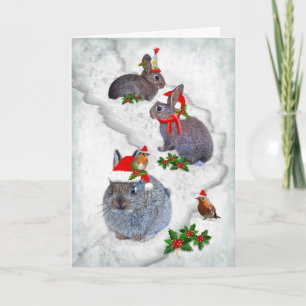 Kanin kort för julparty (skriv in det egna