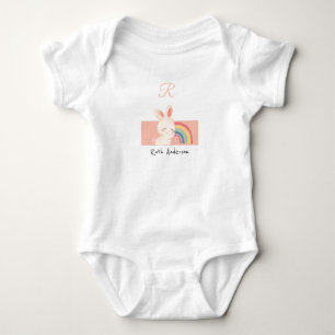 Kanin ・ Lägg till ditt namn Cute Alphabet Monogram T Shirt