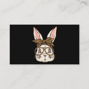 Kanin Mamma Bunny med leopardglasögon, huvudband Visitkort