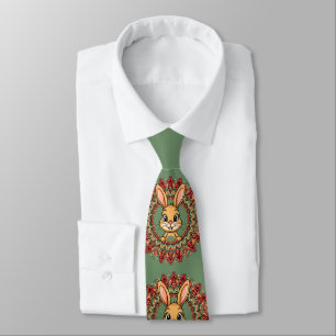 Kanin Mandala Grön Slips