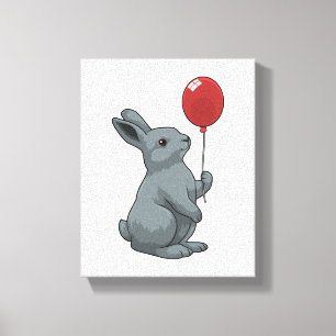 Kanin med Balloon Canvastryck