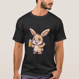Kanin med Beer Lustigt drickande Långärmaden Party T Shirt