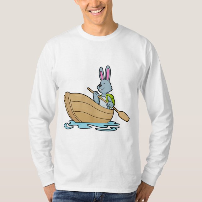 Kanin med Boat & Paddle T Shirt (Framsida)
