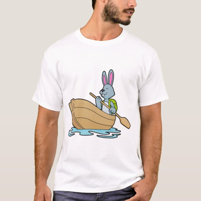 Kanin med Boat & Paddle T Shirt (Framsida)