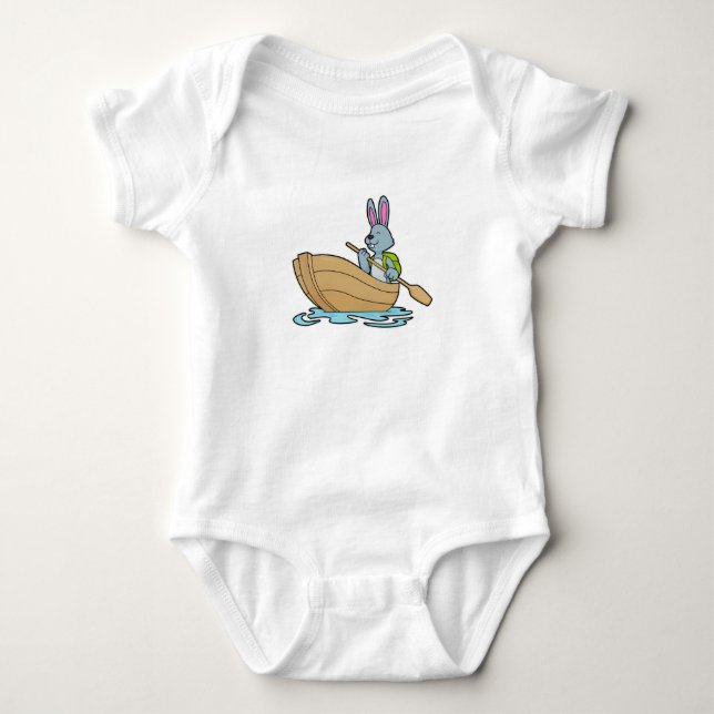 Kanin med Boat & Paddle T Shirt (Framsida)