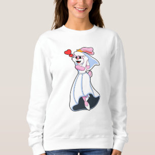 Kanin med bröllopsklänning & krona t shirt
