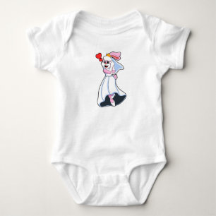 Kanin med bröllopsklänning & krona t shirt