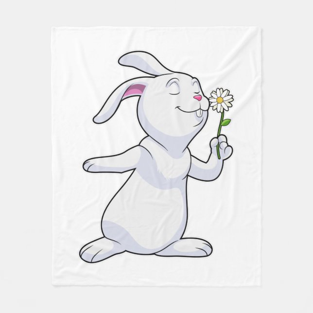 Kanin med Daisy Fleecefilt (Framsidan)