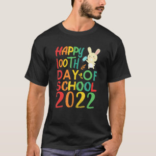 Kanin med en mask Lycklig 100-dagarsdag för skolPa T Shirt