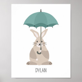 Kanin med ett eget paraplynamn som moderväggskonst poster
