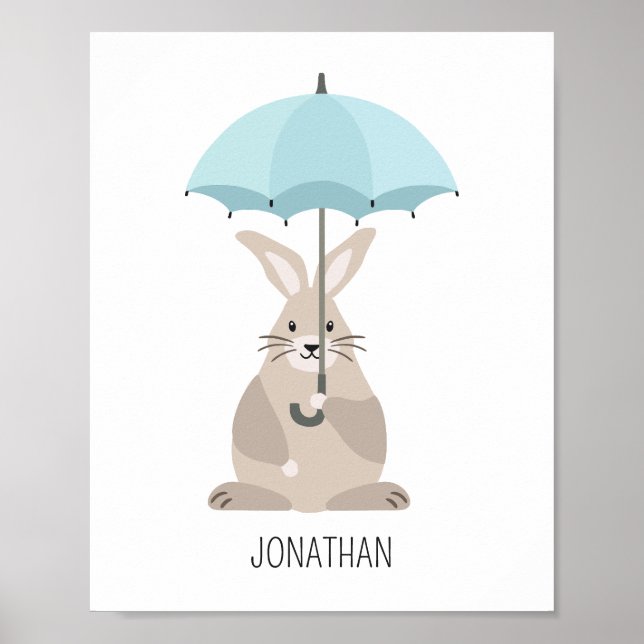 Kanin med ett eget paraplynamn som moderväggskonst poster (Framsidan)