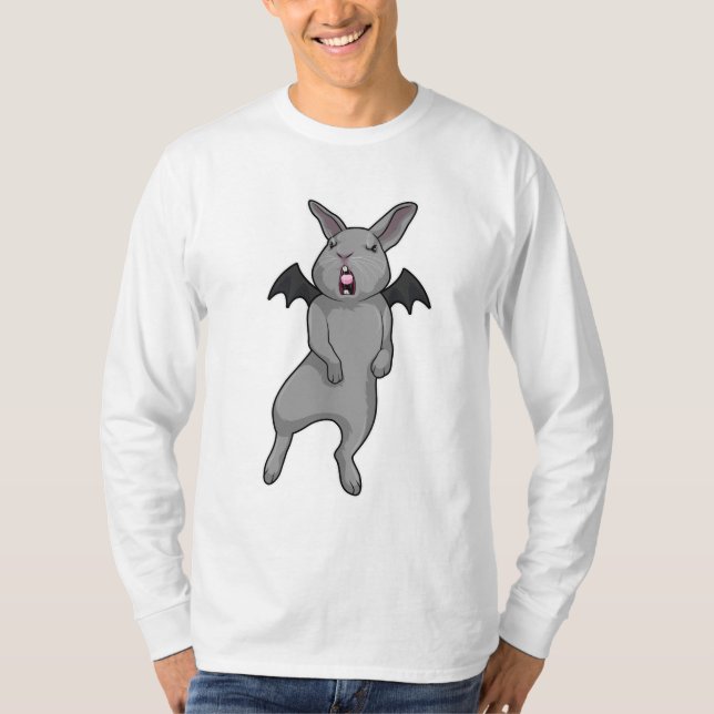 Kanin med Fladdermus vinge T Shirt (Framsida)