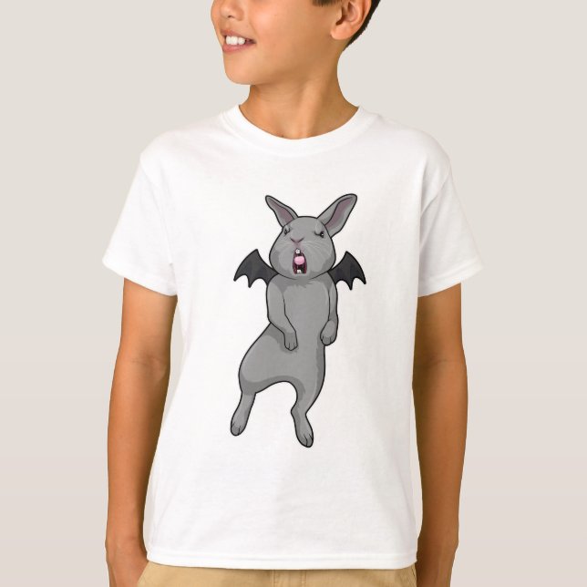 Kanin med Fladdermus vinge T Shirt (Framsida)