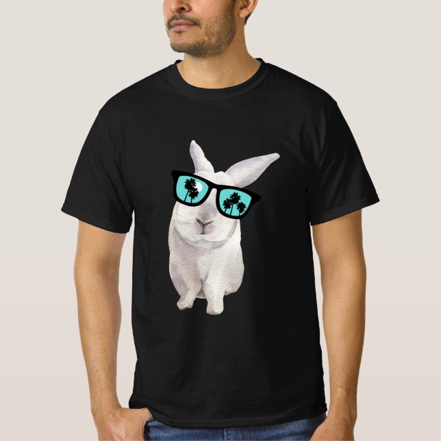 Kanin med glasögon, Badass Funny Bunny, Kanin Papp T Shirt (Framsida)