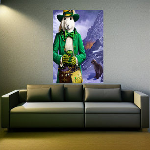 Kanin med grönt AI Art Poster