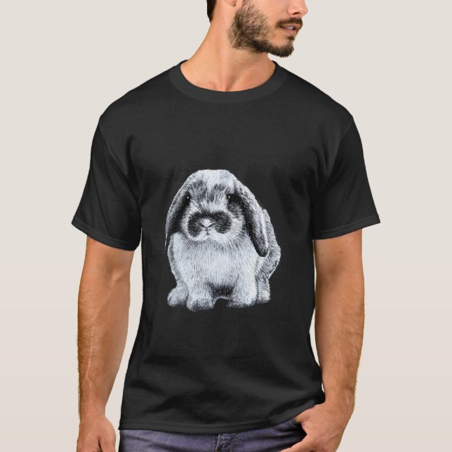 Kanin med hängande öron t shirt (Framsida)
