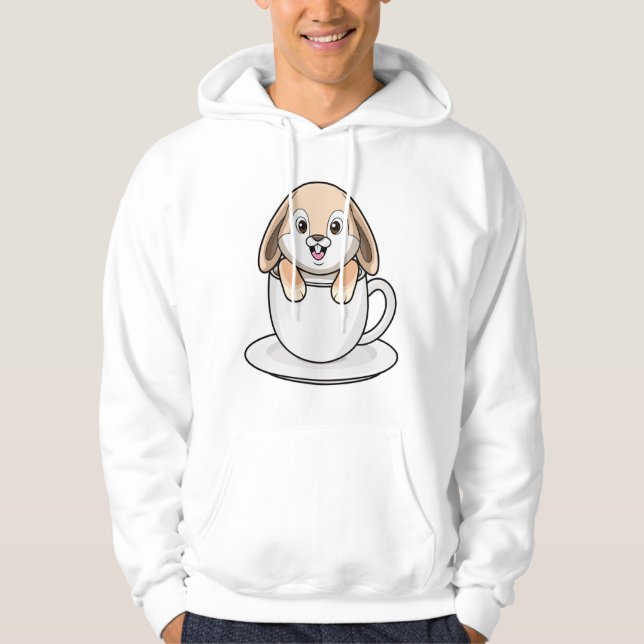 Kanin med kaffe Kopp Hoodie (Framsida)