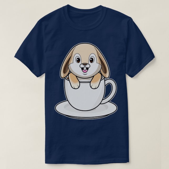 Kanin med kaffe Kopp T Shirt (Design framsida)