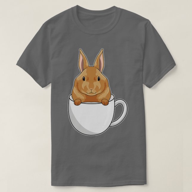 Kanin med Kopp i kaffe T Shirt (Design framsida)