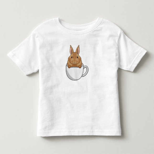 Kanin med Kopp i kaffe T Shirt (Framsida)