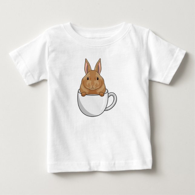 Kanin med Kopp i kaffe T Shirt (Framsida)