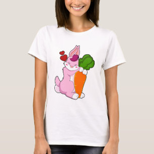 Kanin med morot och hjärta t shirt