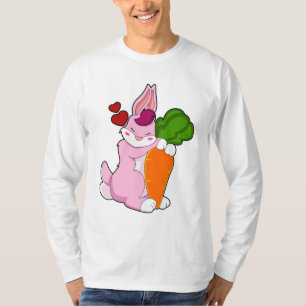 Kanin med morot och hjärta t shirt