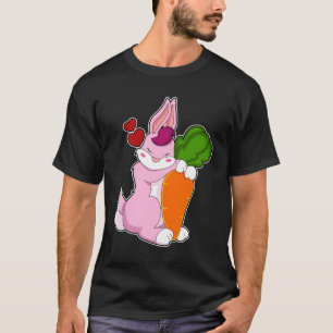 Kanin med morot och hjärta t shirt