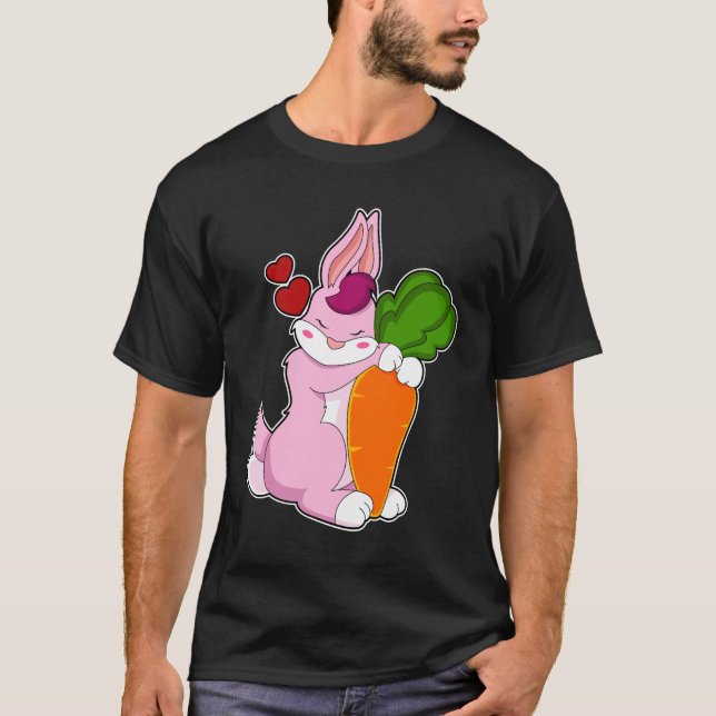 Kanin med morot och hjärta t shirt (Framsida)