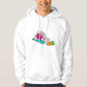 Kanin med morot på Yoga på Yoga-mattan Hoodie